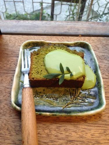 抹茶蛋糕特寫